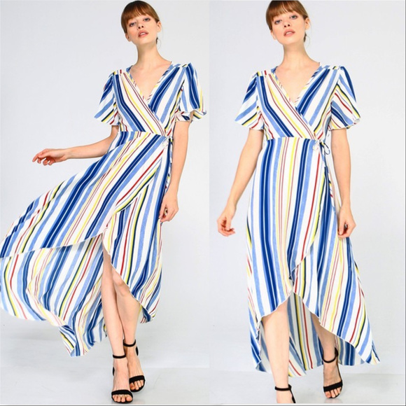 BLUE STRIPES DRESS - Picture 1 of 2